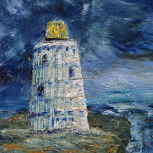 Lighthouse Seascape By Storm